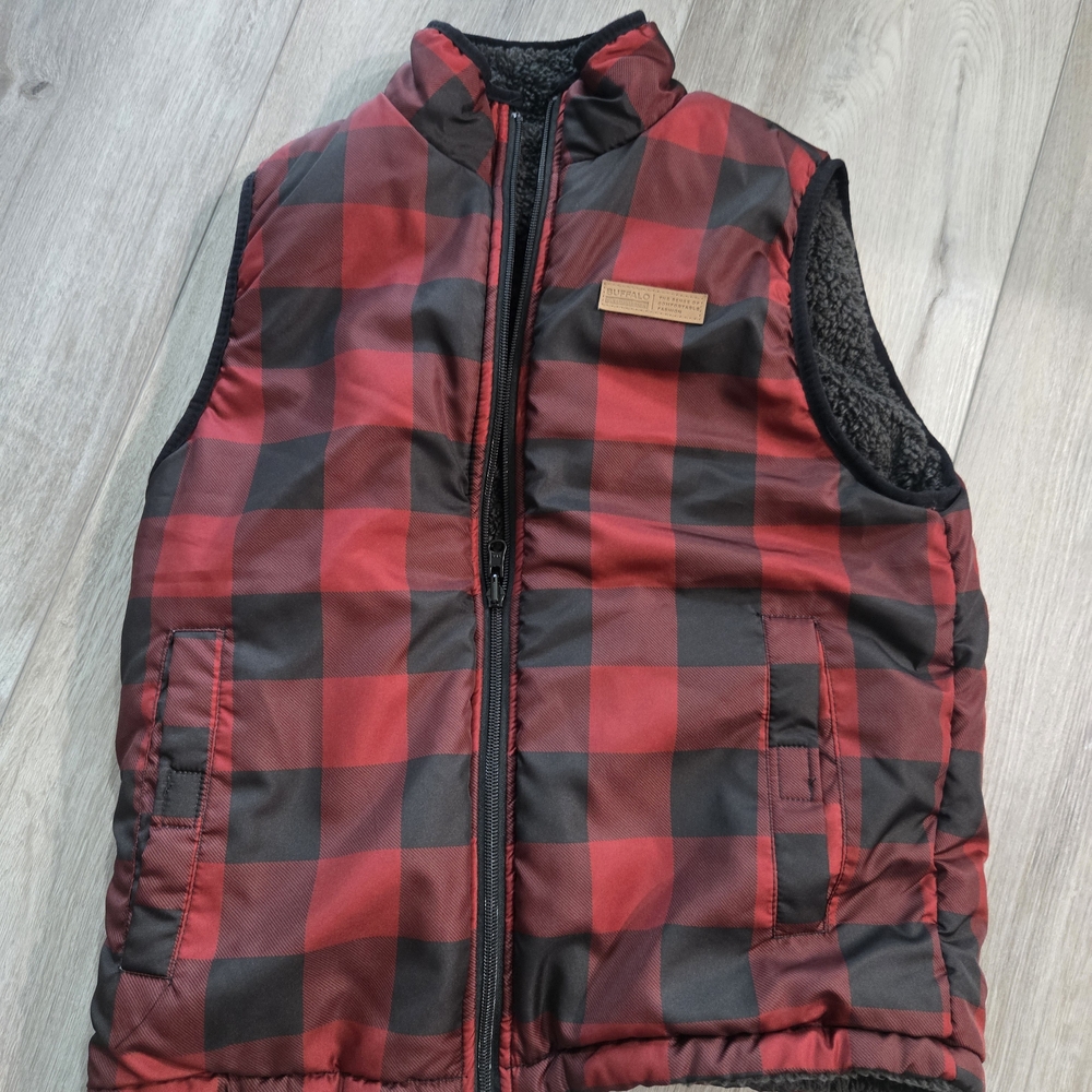 Boys Red and Black Checkered Vest